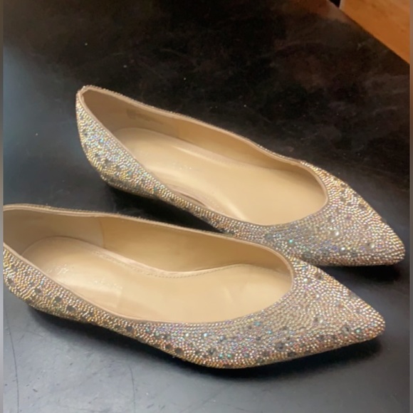 BETSEY JOHNSON RHINESTONE CRYSTAL BALLET FLATS - Picture 4 of 12